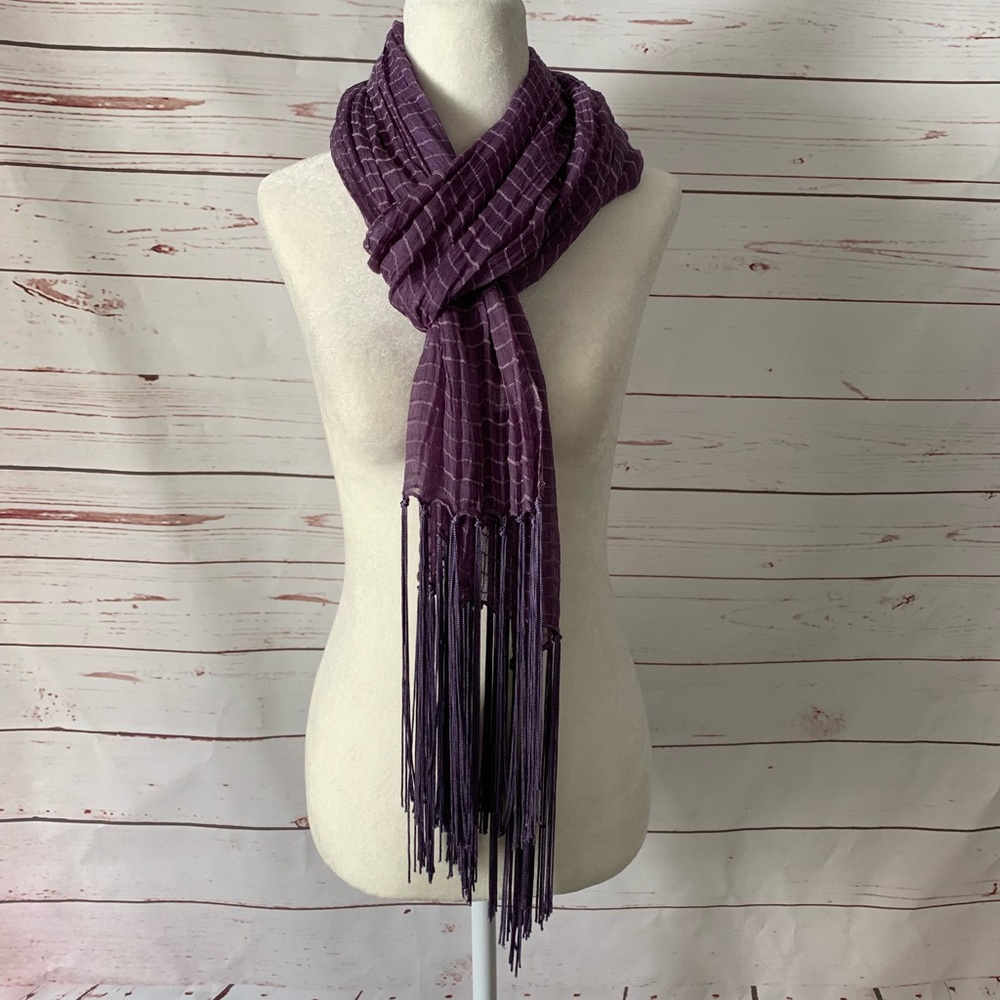 Purple Rayon Scarf - Picture 3 of 7